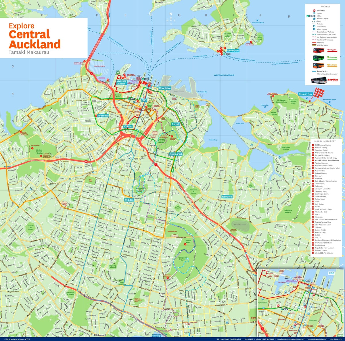 harta e Auckland cbd