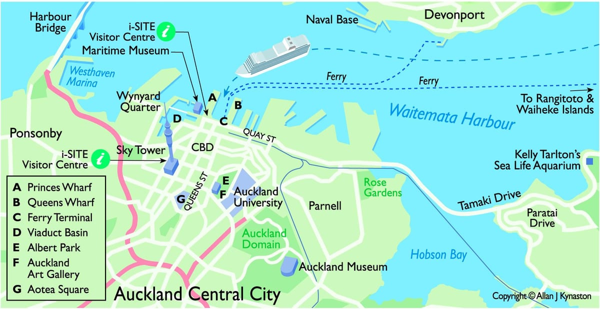 Auckland anije turistike terminal hartë