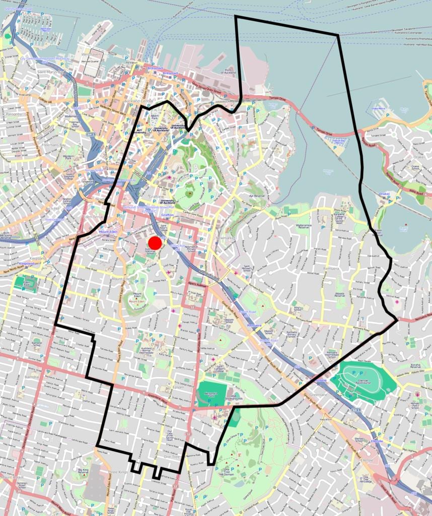 Auckland në gjimnaz harta zona