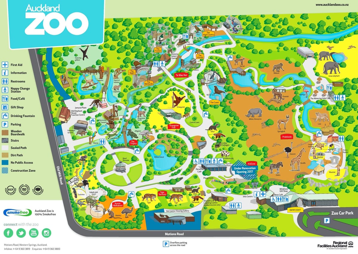 harta e Auckland në kopshtin zoologjik