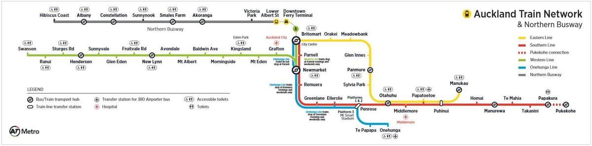 Auckland tren rrjeti harta