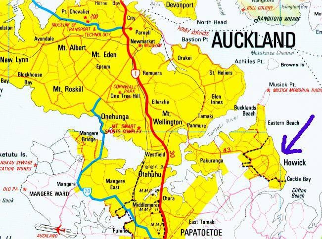 harta e Howick Auckland