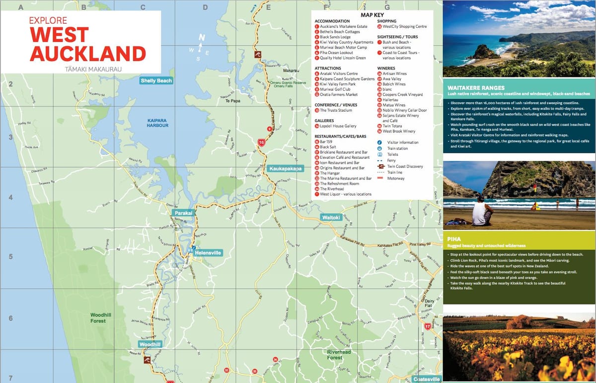 harta e perëndimit Auckland