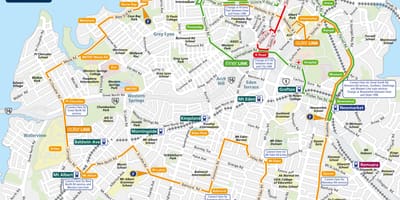Auckland autobus rrugë hartë