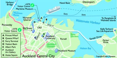 Auckland anije turistike terminal hartë