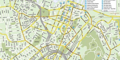 Harta e Auckland në qendër të qytetit