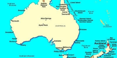 Auckland në hartë të botës