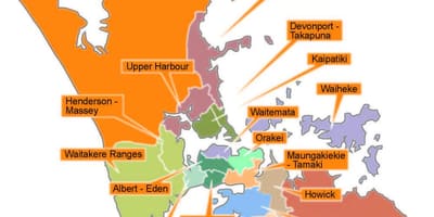 Auckland këshillit kufijtë hartë