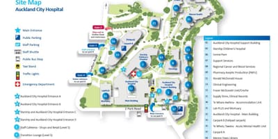 Harta e Auckland në spital