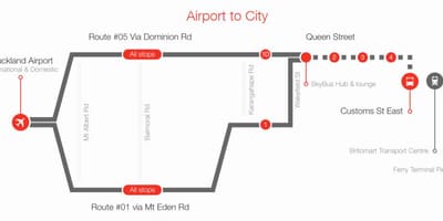 Auckland skybus rrugë hartë